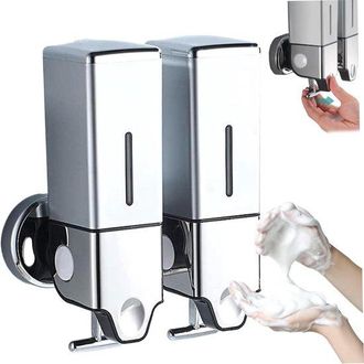 OEM Dispensador De Jab&oacute;n De Pared, Bomba De Jab&oacute;n Peque&ntilde;a, Pared, 2 X 500 Ml, Acero Inoxidable, Recargable, Bomba De Jab&oacute;n, F&aacute;cil De Instalar, Ba&ntilde;o