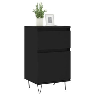 Berkfield Home Sideboards 2 pcs Black 40x35x70 cm Engineered Wood | Size: 40 x 35 x 70 cm