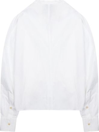 Alysi Bow-Neck Cotton Shirt - White