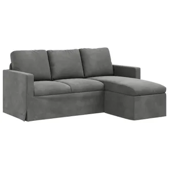 vidaXL Divano Grigio Scuro 178 X 134 X 80 Cm Velluto Vidaxl