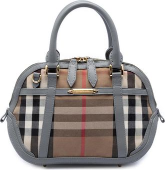 Burberry Pre-owned Burberry Small Leather Trimmed House Check Canvas Bridle Orchard Satchel Ladies H9YEGOZPNYG8MK3W