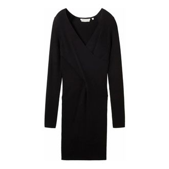 Tom Tailor Gebreide jurk - Dames - Jurken - Zwart - Maat: S
