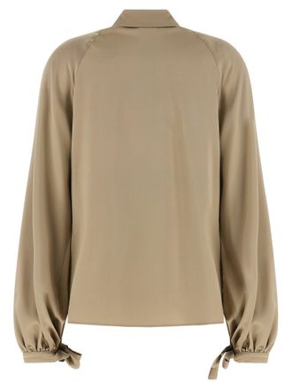 Max Mara Pure Silk Satin Shirt - Beige
