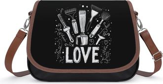 Generic Hairdresser Hairstylist Love Small Womens Crossbody Bags Shoulder Handbag with Adjustable Strap for Travel