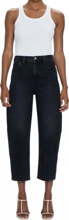 Pistola Denim Eli High Rise Barrel Jeans In Dark Midnight