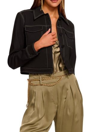 Ramy Brook Marrie Topstitch Jacket in Black at Nordstrom, Size Xx-Small