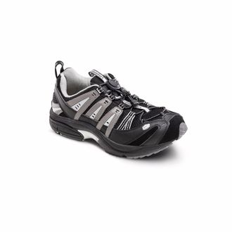 Dr. Comfort Performance-X Walking & Running Diabetic Shoes for Men-Double Depth Mens Therapeutic Shoes, Black/Grey, 9.5 Wide