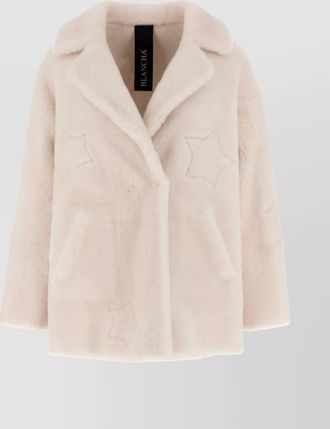 BLANCHA shearling jacket star pattern