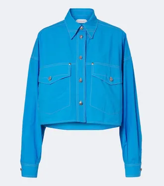 Versace Camicia cropped Medusa in popeline di cotone
