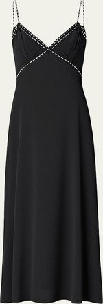 Diane Von F&uuml;rstenberg Iris Glass-Embellished Empire Silk Midi Dress