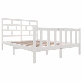 Berkfield Home Beautiful Bed Frame White Solid Wood Pine 140x200 cm