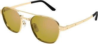 Cartier Zonnebrillen - Heren - Zonnebrillen - Geel - 52 MM - Accessoires