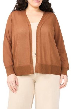 Vince Camuto Tissue Knit Cardigan in Brown Earth at Nordstrom Rack, Size 1X