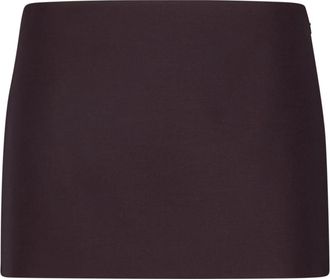 Khaite Bordeaux Wol Zijde Mini Rok - Dames - Korte rokken - Bruin - S - Wol - Rokken