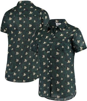 Foco Womens FOCO Green Oakland Athletics Floral Button Up Shirt at Nordstrom, Size Small