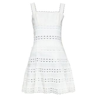 Zimmermann white 100% linen embroidered anglais cotton sundress Sz.2 M