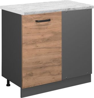 Vicco Armario De Esquina R-line, Roble Dorado, 86 Cm Et M&aacute;rmol