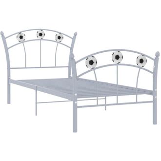 vidaXL Bed Frame without Mattress Grey Metal 90x200 cm Vidaxl