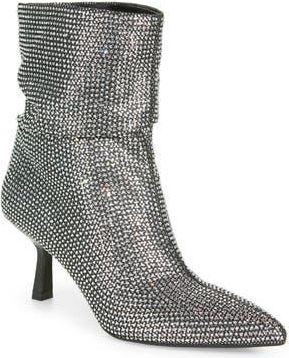 Open Edit Tilly Crystal Embellished Bootie in Silver at Nordstrom Rack, Size 7