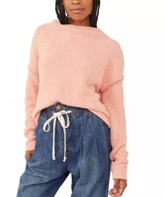 Free People San Vicente Pullover In Cherry Peach Combo