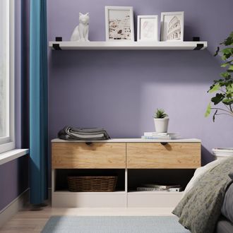 Lewis's Bora 2 Drawer Bed Box in Gold Craft Oak & Kashmir - Ready Assembled - Lewiss Home | TJ Hughes