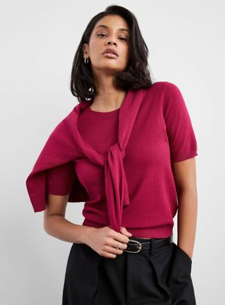 Contemporaine Womens Lightweight short-sleeve sweater