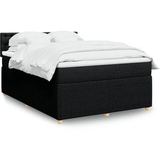 vidaXL Vidaxl - Cama Box Spring Con Colch&oacute;n Tela Negro 140x190 Cm