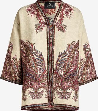 Etro Boucl&eacute;-Kesa mit floralem Paisleymotiv