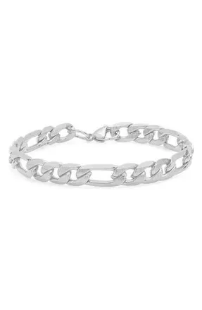Steeltime 18K Gold Plated Stainless Steel Chain Link Bracelet in Silver at Nordstrom Rack