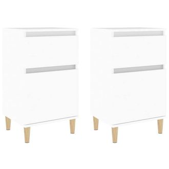 Berkfield Home Bedside Cabinets 2 pcs White 40x35x70 cm | Size: 40 x 35 x 70 cm