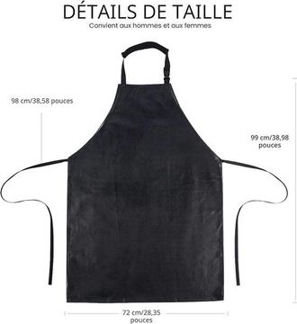 OEM Delantal De Trabajo Ultraligero Y Largo De Piel Sint&eacute;tica Impermeable Para Hombres Y Mujeres, Resistente Al Aceite, Lavado De Platos, Limpieza