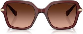 Swarovski 50mm Small Irregular Sunglasses in Burgundy /Pink /Grey at Nordstrom