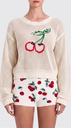 Twinset Maglia in cotone traforata con ciliegie