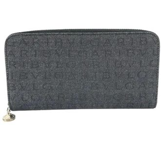Bulgari Pre-owned Wallets, unisex, Blue, Size: ONE SIZE Pre-owned Denim Wallet