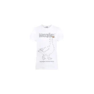 Moschino Goose Cotton Jersey T-Shirt - female - Moschino - T-Shirts - White - 2XL - Tops