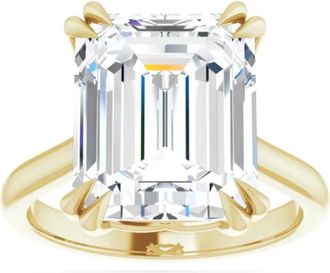 Pompeii3 Certified 5Ct Emerald Cut Diamond Designer Engagement Ring Lab Grown 14k Gold Size: 7