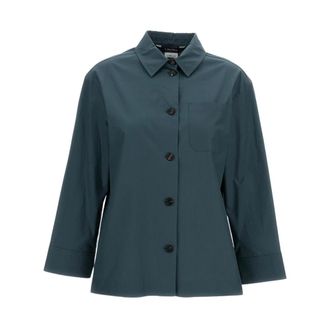 Max Mara Cotton Poplin Shirt - female - Max Mara - Shirts - Gray - 2XS - Blouses & Shirts