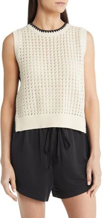 Varley Delaney Open Stitch Sweater Vest in Birch at Nordstrom, Size X-Large