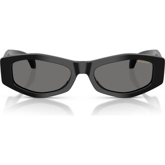 Versace 54mm Polarized Irregular Sunglasses in Black/Dark Grey Polar at Nordstrom