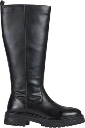 Geox Klassieke Leren Laarzen voor Mannen - Dames - Hoge Laarzen - Zwart - 36 EU - Schoenen