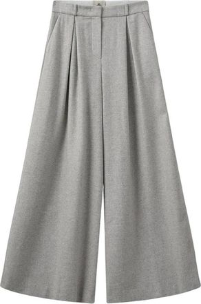 The Garment Luxe Wol Geplooide Broek - Dames - Wijde Broeken - Grijs - S - Wol - Broeken
