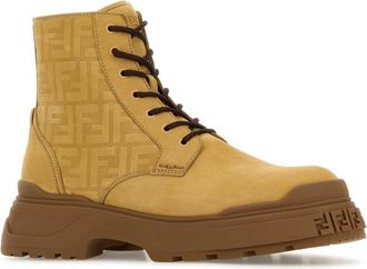 Fendi Beige Suede Fendi Force Light Ankle Boots