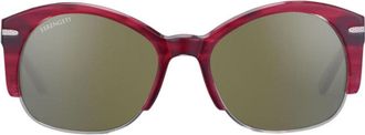 Serengeti Eyewear Vinita Bold Acetate Sunglasses with Muted Green Lenses