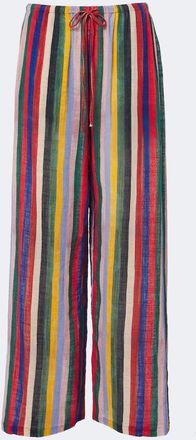 Staud Mateo striped cotton wide-leg pants