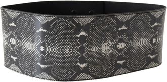 Ermanno Scervino Wide Leather Snakeskin Design Waist Womens Belt