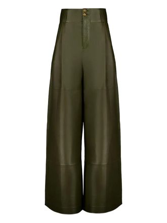 Zimmermann tailored leather trousers - women - Leather - 0 - Green