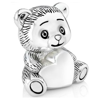 Zilverstad Una Alcanc&iacute;a Plateada Para Un Ni&ntilde;o, Un Regalo Elegante: Un Osito De Peluche Con Un Coraz&oacute;n Tama&ntilde;o: 79x98x109 Mm Sku: Zv6757261