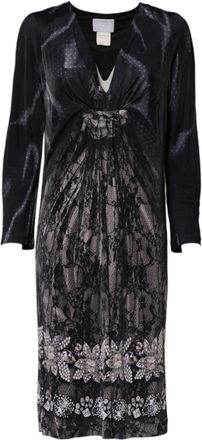Roberto Cavalli Floral Viscose Sheath Midi Womens Dress (Pre-Owned)