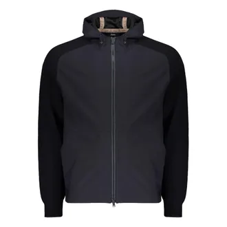 Herno Zip-throughs, male, Blue, Size: 4XL Hooded Jacket