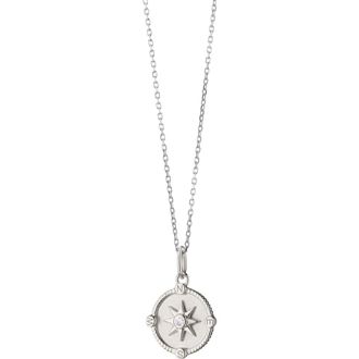 Monica Rich Kosann Mini Adventure Compass Necklace in Silver at Nordstrom, Size 18